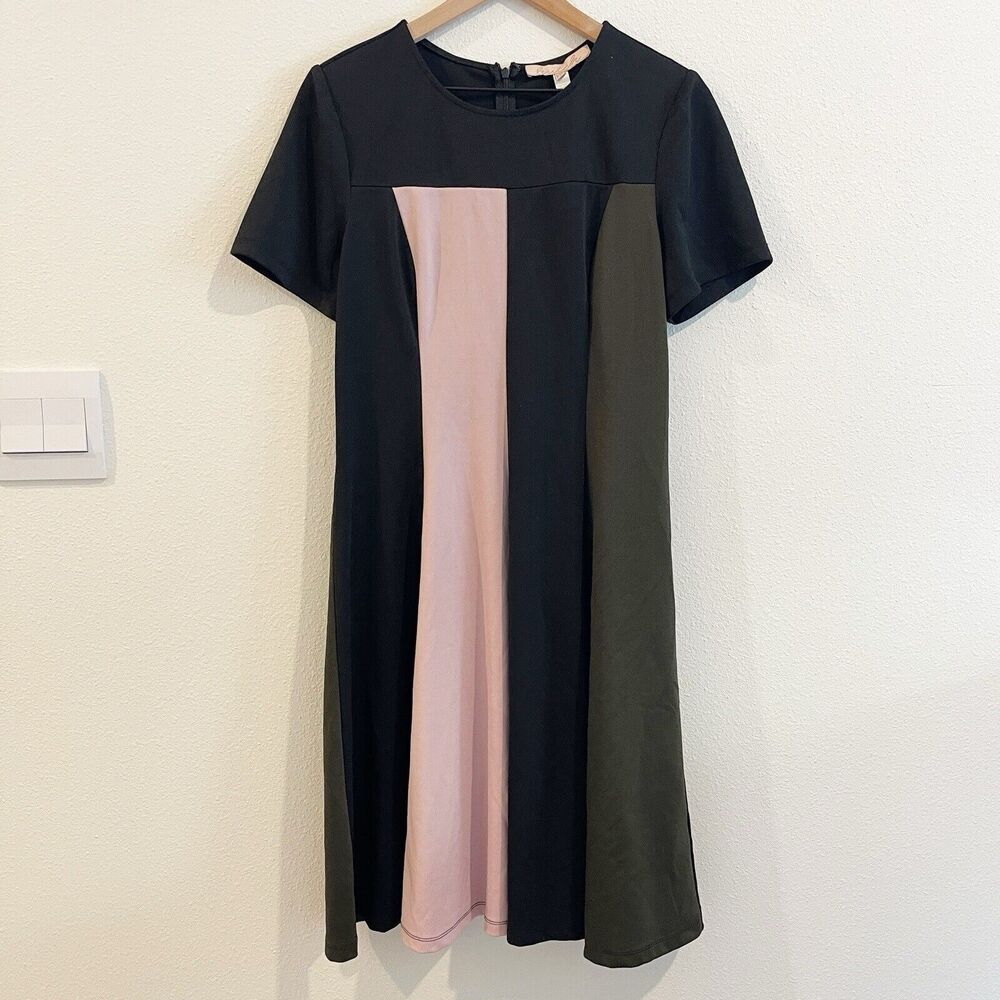 Hutch Anthropologie Dress Womens XXL Black Colorblock Fit Flare Office Business